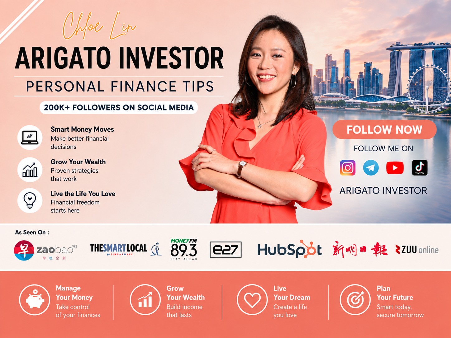 Chloe Lin speaking at an investor education event